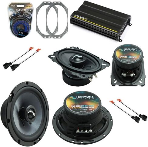 Ammonony Audio R46 متوافق مع Jeep Wrangler 1997-2006 4x6 البديل 120W مكبرات صوت ، HA-R65 6.5 "البديل 300W مكبرات صوت وشوايات و HA-A400.4 أمبير in Saudi Arabia