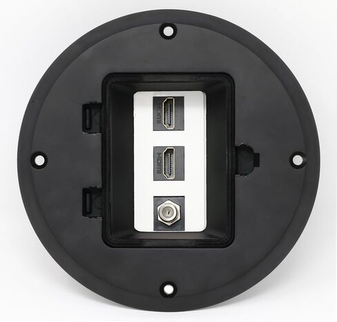 Riteav - 2 Port HDMI 1 Coax Cable TV- F -Type Floor Box - Stainless Steel in Saudi Arabia