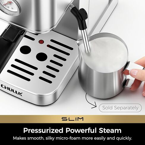 CHULUX Slim Espresso Machine with Milk Frother Steam Wand, 20 Bar Professional Pump Semi Automatic Espresso Coffee Machine for Home Cappuccino & Latte Maker, Gift for Dad or Mom in Kuwait