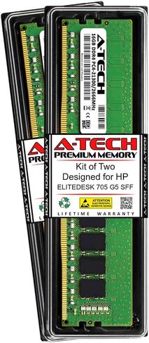 A-Tech 32GB (2 × 16 جيجا بايت) ذاكرة الوصول العشوائي لـ HP Elitedesk 705 G5 SFF | DDR4 2666MHz DIMM PC4-21300 288-PIN NONCC UDIMM ARMARGED KIT in Kuwait