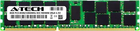 A-Tech 32GB (4x8gb) RAM لـ Dell PowerEdge R810 ، R810 II ، R910 ، R910 II ، M910 ، M910 II | DDR3 1066MHz ECC-RDIMM PC3-8500 2RX4 1.5V 240-PIN ECC مسجل DIMM KIT in Saudi Arabia