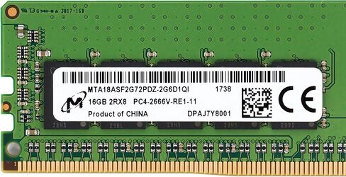 Micron 16GB PC4-2666V-R مسجل ECC 2RX8 الذاكرة RDIMM MTA18ASF2G72PDZ-2G6D1QI in Kuwait
