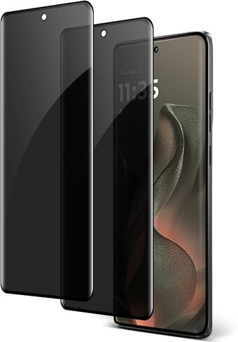 [2 Pack] Moto Edge 2025 Privacy Screen Protector ، 9H Glass Bedged ، Free Bubble ، HD Clear ، Anti-Scratch ، Anti Spy for Motorola Edge 2025 5G Glass Screen Protector in Kuwait