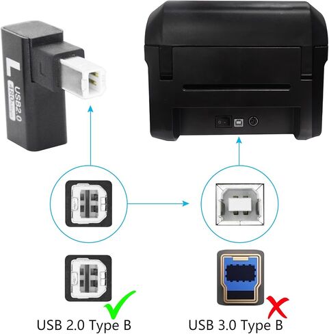 90 درجة USB B 2.0 محول الطابعة ، الزاوية اليسرى USB من النوع B الذكور إلى موصل MIDI الإناث ، Hull من الألومنيوم ، للبيانو الكهربائي الطابعة والمزيد من الأجهزة in Kuwait