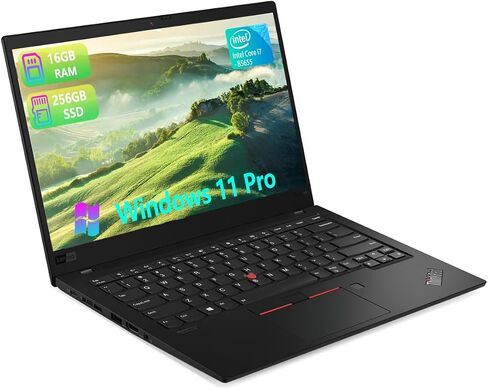 Lenovo ThinkPad X1 Carbon 7th Ultrabook Laptop ، 14 "FHD (1920 × 1080) ، Core I7-8665U ، ذاكرة وصول عشوائي 16 جيجابايت ، 256 جيجا بايت SSD ، لوحة المفاتيح الخلفية ، النوع C ، Windows 11 Pro (متجدد) in Kuwait