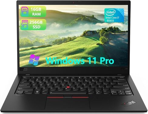 Lenovo ThinkPad X1 Carbon 7th Ultrabook Laptop ، 14 "FHD (1920 × 1080) ، Core I7-8665U ، ذاكرة وصول عشوائي 16 جيجابايت ، 256 جيجا بايت SSD ، لوحة المفاتيح الخلفية ، النوع C ، Windows 11 Pro (متجدد) in Kuwait