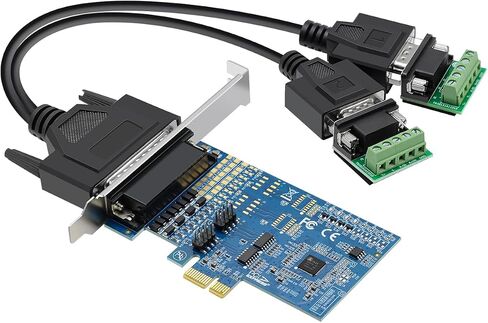 PCIe to Dual RS-485/422 Serial Port Card with DB9 Connectors - High-Speed 1-to-2 Multi-Port Expansion Card, Terminal Block Adapters in Kuwait