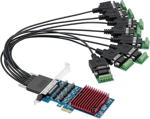 PCIe to Dual RS-485/422 Serial Port Card with DB9 Connectors - High-Speed 1-to-2 Multi-Port Expansion Card, Terminal Block Adapters in Kuwait