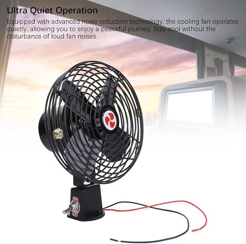Heavy Duty 12V Car Fan, Quiet Metal Cooling Fan for Truck RV SUV Boat, 2 Speed Switch with 12V Car, Portable Cooling, Air (6 Inch) in Saudi Arabia