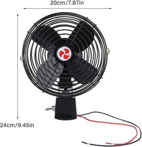 Heavy Duty 12V Car Fan, Quiet Metal Cooling Fan for Truck RV SUV Boat, 2 Speed Switch with 12V Car, Portable Cooling, Air (6 Inch) in Saudi Arabia