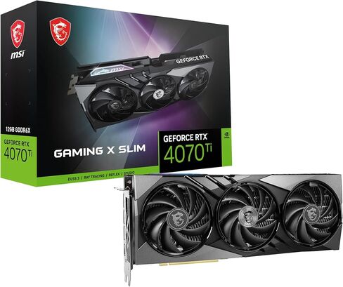 MSI Gaming GeForce RTX 4070 Ti 12GB GDRR6X 192-Bit HDMI/DP Nvlink Tri-Frozr 3 Ada Lovelace Architecture Graphics Card (RTX 4070 Ti Gaming X Slim 12G), Black (Renewed) in Saudi Arabia