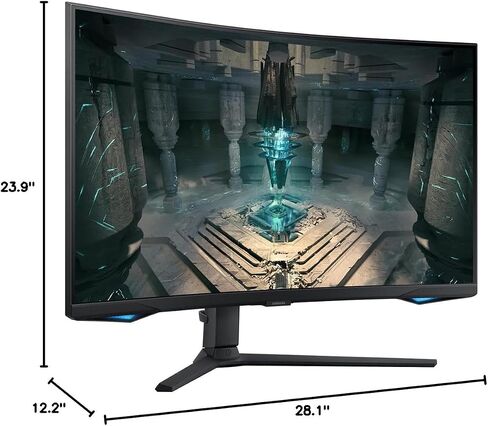 Samsung 32 "Odyssey G Series Monity QHD Gaming Monitor ، 240 هرتز ، 1 مللي ثانية ، مركز ألعاب ، 1000R منحني ، دوارة وملفات قابلة للتعديل ، أسود ، مع كابل GSF HDMI in Saudi Arabia