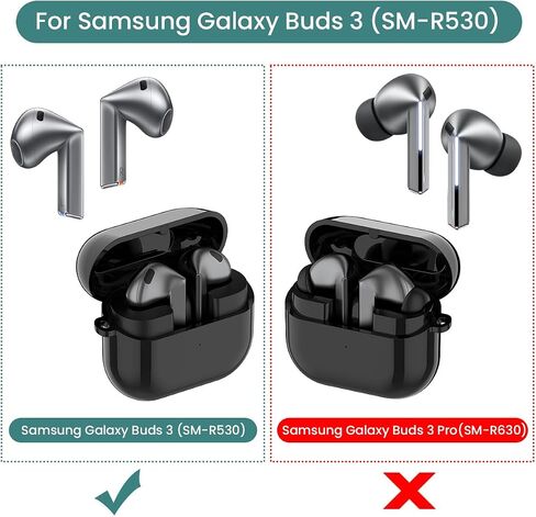 Charging Case for Samsung Galaxy Buds 3 (not pro), Replacement Charger Case Dock Charging Box with USB C Cable for Galaxy Buds 3 (SM-R530) Earbuds (Black) in Saudi Arabia