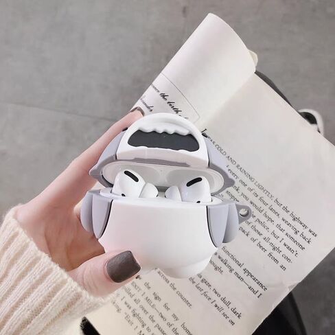علبة أسماك القرش اللطيفة لـ AirPods Pro 2 Cover مع مجموعة نظافة ، Airpods Pro Cases Women Anti-Drop Silicone Airpods Pro Earbuds Charging Cases Conshain for AirPods Pro 1st/2nd Generation in Kuwait