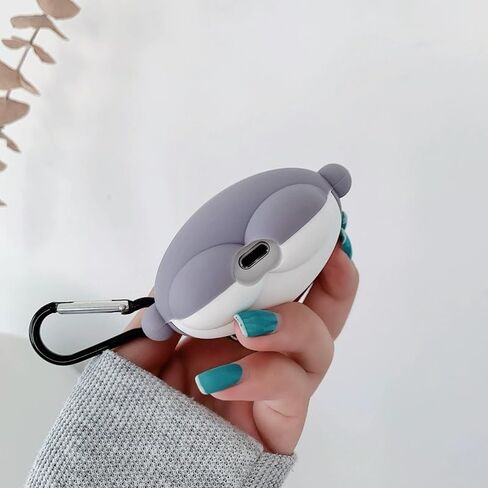 علبة أسماك القرش اللطيفة لـ AirPods Pro 2 Cover مع مجموعة نظافة ، Airpods Pro Cases Women Anti-Drop Silicone Airpods Pro Earbuds Charging Cases Conshain for AirPods Pro 1st/2nd Generation in Kuwait