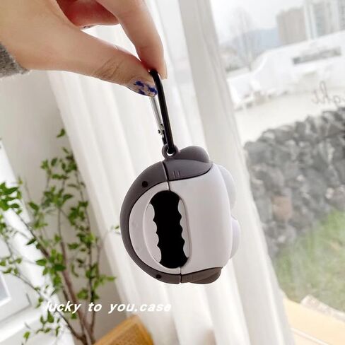 علبة أسماك القرش اللطيفة لـ AirPods Pro 2 Cover مع مجموعة نظافة ، Airpods Pro Cases Women Anti-Drop Silicone Airpods Pro Earbuds Charging Cases Conshain for AirPods Pro 1st/2nd Generation in Kuwait