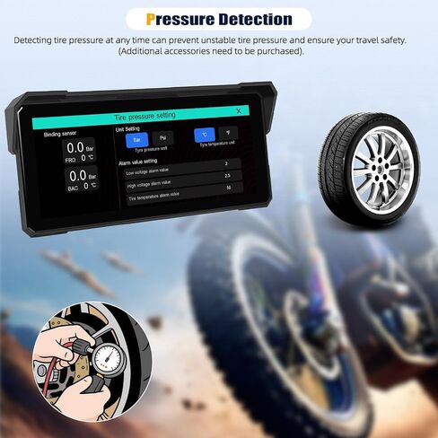 Carplay Screen for Motorcycle,Wireless CarPlay&Android Auto,8.1’’ IPS Waterproof Portable Radio with WiFi Video,BT,EQ,FM,DVR,SWC,Dual Front and Rear Cameras in Kuwait