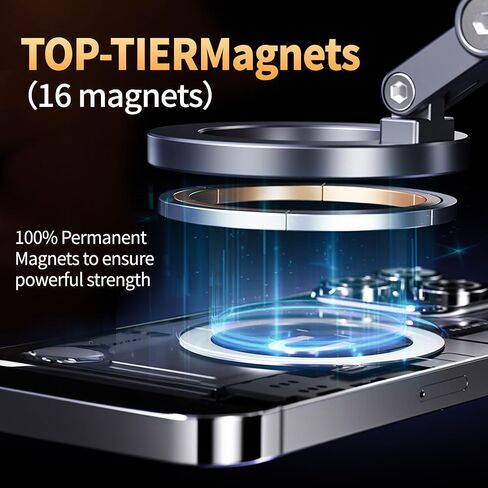 للحصول على Magsafe Car Mount - حامل الهاتف المغناطيسي الفراغي مع كوب شفط قوي ، وقصة الهاتف القابلة للتمديد القابلة للتعديل ، 360 درجة قابلة للدوار in Saudi Arabia