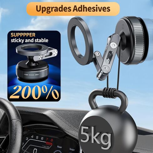 للحصول على Magsafe Car Mount - حامل الهاتف المغناطيسي الفراغي مع كوب شفط قوي ، وقصة الهاتف القابلة للتمديد القابلة للتعديل ، 360 درجة قابلة للدوار in Saudi Arabia