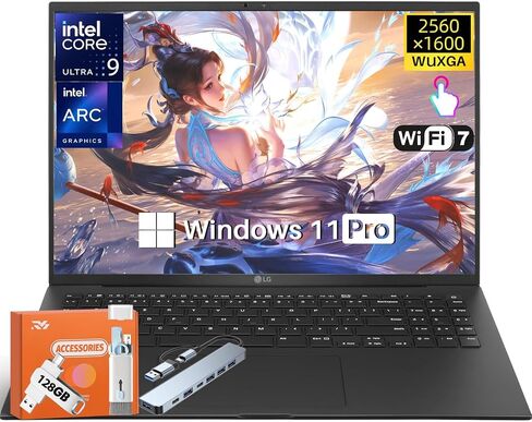LG 2025 GRAM 17 "شاشة تعمل باللمس المحمول Copilot+ PC ، 17" WQXGA 2.5K Display ، Intel Ultra 9 288V (5.1GHz ، 8 CORES و 8 THEARS) ، 32 GB LPDDR5X ، 4 TB SSD ، Intel ARC Graphics ، Backlit KB ، Wi-Fi 7 ، Win 11 in Saudi Arabia