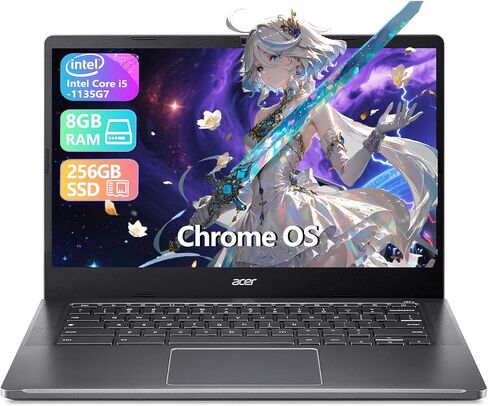 Acer Chromebook 514 CB514 Series 14 بوصة كمبيوتر محمول ، Core I5-1135G7 ، ذاكرة الوصول العشوائي 8GB ، 256 جيجا بايت SSD ، WiFi ، Chrome OS (متجدد) in Saudi Arabia