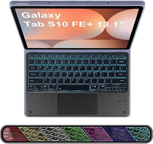 حالة لوحة المفاتيح لـ Samsung Galaxy Tab S10 Fe بالإضافة إلى 13.1 بوصة 2025 - لوحة المفاتيح اللاسلكية القابلة للفصل مع لوحة اللمسة اللمسة للقرص ، الأسود in Kuwait