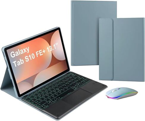 حالة لوحة المفاتيح لـ Samsung Galaxy Tab S10 Fe بالإضافة إلى 13.1 بوصة 2025 - لوحة المفاتيح اللاسلكية القابلة للفصل مع لوحة اللمسة اللمسة للقرص ، الأسود in Kuwait