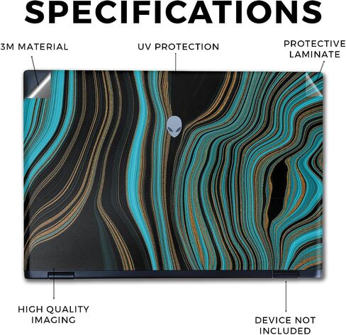 Laptop Skin Compatible with Alienware M16 R2 (2024) - Blue Canyon - Premium 3M Vinyl Protective Wrap Decal Cover - Easy to Apply | Crafted in The USA by MightySkins in Saudi Arabia