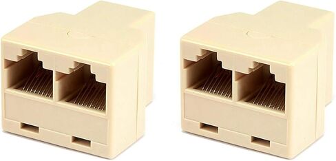 Monoprice T Adapter 8P8C, 1F/2F (107294) (Pack of 2) in Saudi Arabia