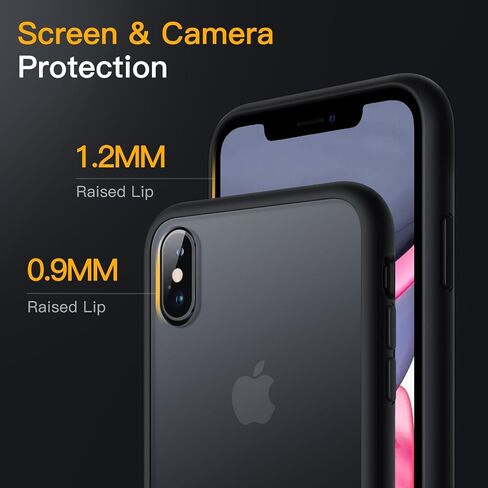 JETech Matte Case for iPhone Xs and iPhone X 5.8-Inch, Shockproof Military Grade Drop Protection, Frosted Translucent Back Phone Cover, Anti-Fingerprint (Dusky Pink) in Saudi Arabia