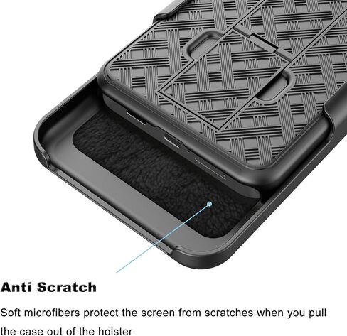 حالة Galaxy S25 مع حافظة Kickstand & Belt Clip ، Archproof Armor Highted Srockproom Pottection Pattern Pattern Hard Plastic Phone Cover for Samsung Galaxy S25 6.2 "2025 ، Black in Kuwait