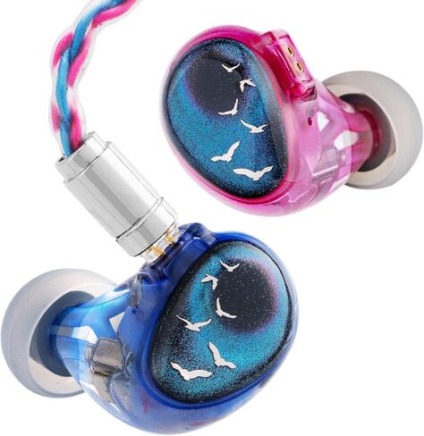 QOA Celest PhoenixCall 1DD+2BA+2FPD 5 Driver in Ear Monitor, HiFi Wired Earbuds, Gaming Earbuds, 5 Hybrid Drivers IEMs in-Ear Earphones, 3.5mm Detachable Cable for Musician Singers（Purple Blue） in Saudi Arabia