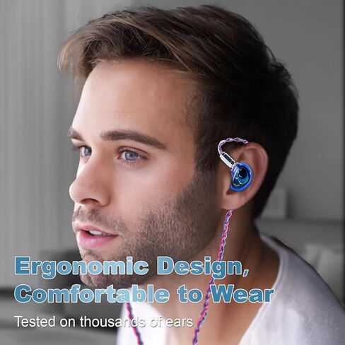 QOA Celest PhoenixCall 1DD+2BA+2FPD 5 Driver in Ear Monitor, HiFi Wired Earbuds, Gaming Earbuds, 5 Hybrid Drivers IEMs in-Ear Earphones, 3.5mm Detachable Cable for Musician Singers（Purple Blue） in Saudi Arabia