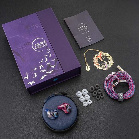QOA Celest PhoenixCall 1DD+2BA+2FPD 5 Driver in Ear Monitor, HiFi Wired Earbuds, Gaming Earbuds, 5 Hybrid Drivers IEMs in-Ear Earphones, 3.5mm Detachable Cable for Musician Singers（Purple Blue） in Saudi Arabia