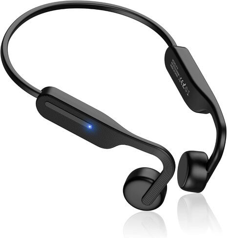 Bone Conduction Headphones Open Ear Headphones Bluetooth 5.0 Sports Wireless Earphones with Built-in Mic, Sweat Resistant Headset for Running, Cycling, Hiking, Driving, Black in Saudi Arabia