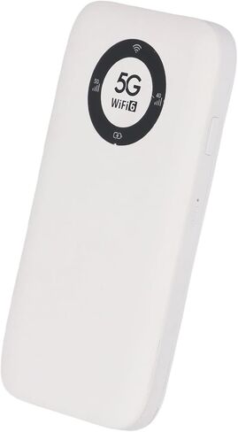 5G Mobile Hotspot ، WiFi 6 16 Users Wireless Trouter المحمولة مع فتحة بطاقة SIM وبطارية 7100 مللي أمبير في الساعة ، للاستخدام في الهواء الطلق للأعمال التجارية (أبيض) in Saudi Arabia