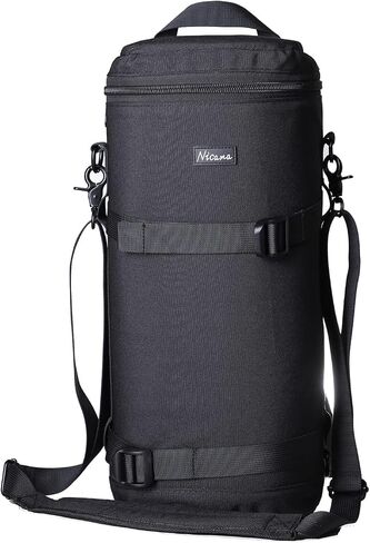 Nicama LB1 Deluxe Water-Resistant Camera Lens Pouch Case for Canon RF 800mm Tamron SP 150-600mm Sigma 150-600mm 150-500mm Nikon Nikkor AF-S 200-500mm & More, Zipper Polyester Lens Protective Bag in Kuwait