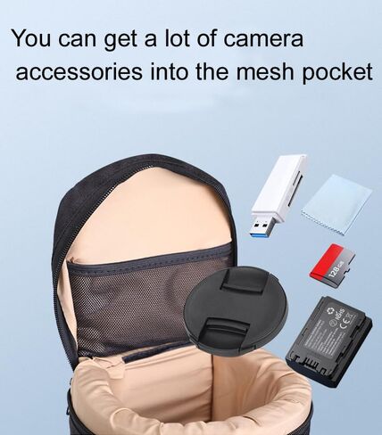 Nicama LB1 Deluxe Water-Resistant Camera Lens Pouch Case for Canon RF 800mm Tamron SP 150-600mm Sigma 150-600mm 150-500mm Nikon Nikkor AF-S 200-500mm & More, Zipper Polyester Lens Protective Bag in Kuwait