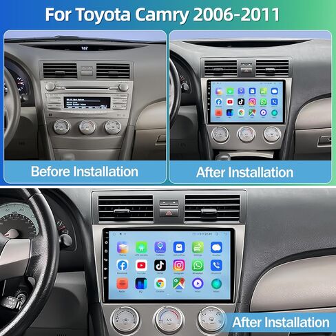 10 بوصة Android 13 Car Radio Stereo متوافق مع 2006-2011 Toyota Camry ، 1280x720p IPS شاشة اللمسات اللاسلكية و Android Auto ، 4 جيجا بايت ذاكرة الوصول العشوائي 64 جيجابايت ، GPS ، الكاميرا الرؤية الليلية in Kuwait