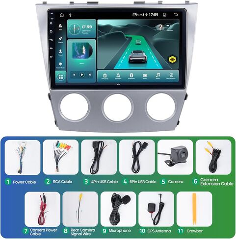 10 بوصة Android 13 Car Radio Stereo متوافق مع 2006-2011 Toyota Camry ، 1280x720p IPS شاشة اللمسات اللاسلكية و Android Auto ، 4 جيجا بايت ذاكرة الوصول العشوائي 64 جيجابايت ، GPS ، الكاميرا الرؤية الليلية in Kuwait
