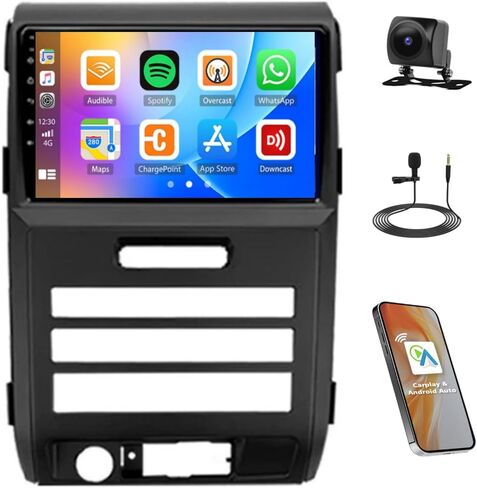 ترقية استريو الراديو لشاشة Ford F150 F-150 2009-2014 مع شاشة تعمل باللمس Apple Carplay Android ، 9 '' F-150 Bluetooth ، GPS ، WiFi ، Hifi ، SWC ، MIC ، Came Cam in Kuwait