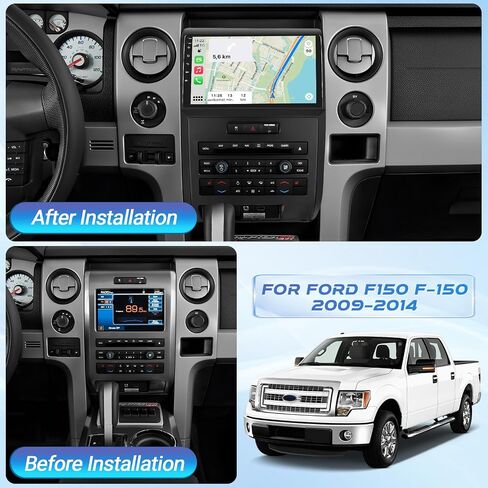 ترقية استريو الراديو لشاشة Ford F150 F-150 2009-2014 مع شاشة تعمل باللمس Apple Carplay Android ، 9 '' F-150 Bluetooth ، GPS ، WiFi ، Hifi ، SWC ، MIC ، Came Cam in Kuwait