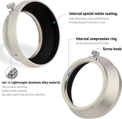 Haoge LH-M48B Metal Lens Hood Shade for Olympus M.ZUIKO Digital 17mm F1.8 17 1.8 Lens Replaces LH-48B Black in Saudi Arabia