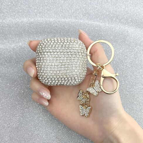 Compatible with AirPods 4 Case Cover 2024, Hard TPU Cover with Glitter Diamond for AirPods 4th Generation Case with Bling Butterfly Keychain and Cleaning Kit for Girls Women (Gold) in Saudi Arabia