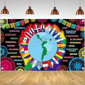 Tatuo International Flag Backdrop International Welcome Banner World Flags Background Around the World Banner Decoration for Country Sports Events Party Favors Club Photo Booth Props, 71 x 43 Inch in Saudi Arabia
