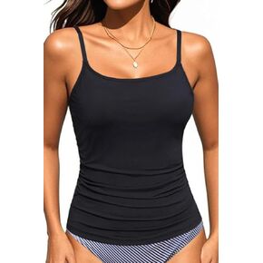 Talisea Women's Tankini Top Only Tummy Control Bathing Suits Top U Neck Swimwear Tops No Bottom in Kuwait