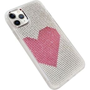 حالة حجر الراين لـ iPhone 16 Plus-3d Glitter Parkle Case Luxury Luxury Gute Teesthetic Heart Gems Charms Rhinestone Diamond TPU Case for Women Girls with iPhone 16 Plus 6.7 Int in Kuwait