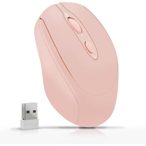 Wireless Mouse, Computer Mice with Bluetooth 5.2 & 2.4G Dual Mode Connectivity, Ergonomic Optical Mouse for Laptop/PC/iPad/MacBook Pro/Air,Bluetooth Mouse with Rechargeable Battery (Pink) in Saudi Arabia