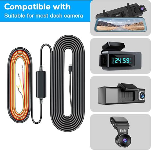 نوع C Dash Cam Hardwire Kit ، كابل 11.5 قدم ، حماية الجهد المنخفض ، أدوات التثبيت وصنابير الصمامات المشمولة in Kuwait