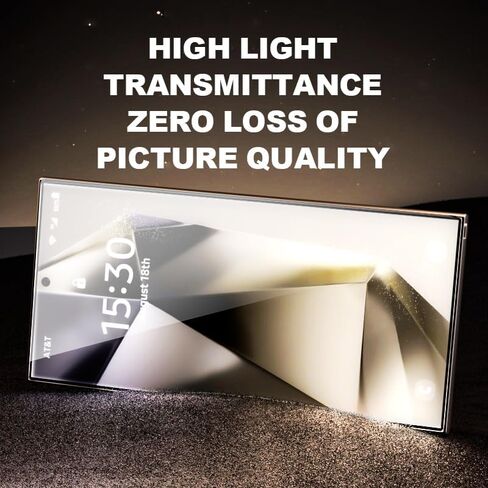 2 Pack for Samsung Privacy Screen Protector, [Auto-Alignment, Auto-Dust Removal] Easy Installation, Fingerprint Unlock Compatible, Anti-Spy Tempered Glass Film (For Galaxy S24 Ultra) in Kuwait
